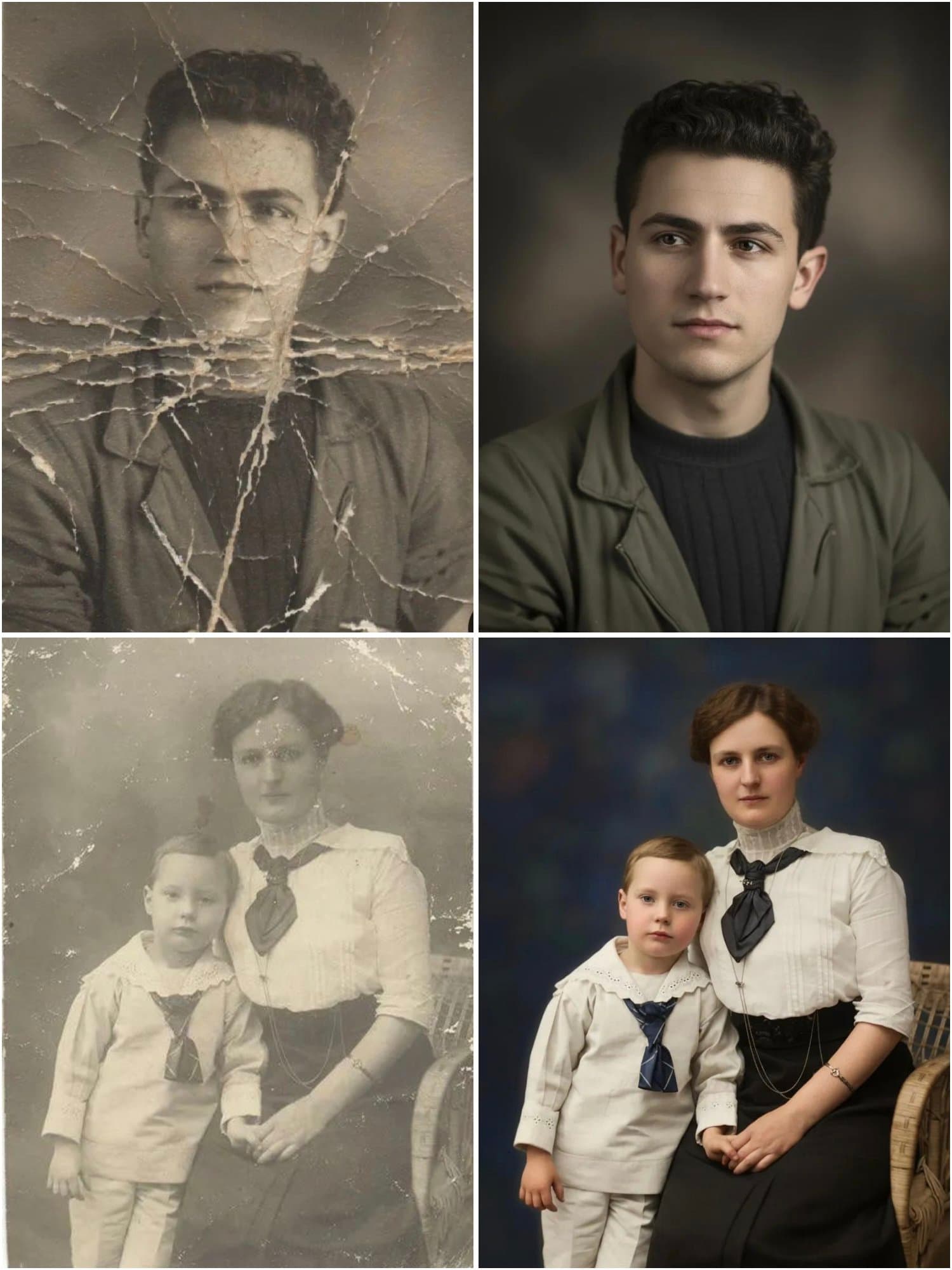  Ultra-realistic recreation of an old vintage photo, keeping the same original face (99% likeness, no alteration). created with Gemini