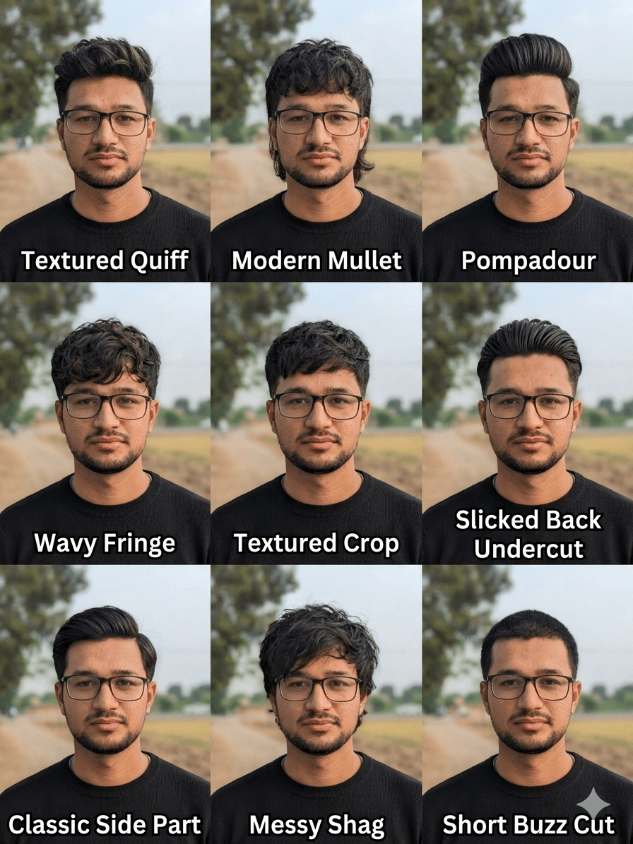 AI Men's Hairstyle Recommender — Best Cuts by Face Shape & Hair Type created with Gemini