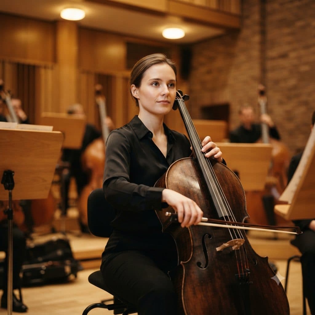 Cellist Portrait Copy Paste Prompt for AI Photos created with Gemini
