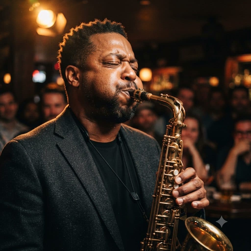 Jazz Saxophonist Copy Paste Prompt for AI Photos created with Gemini