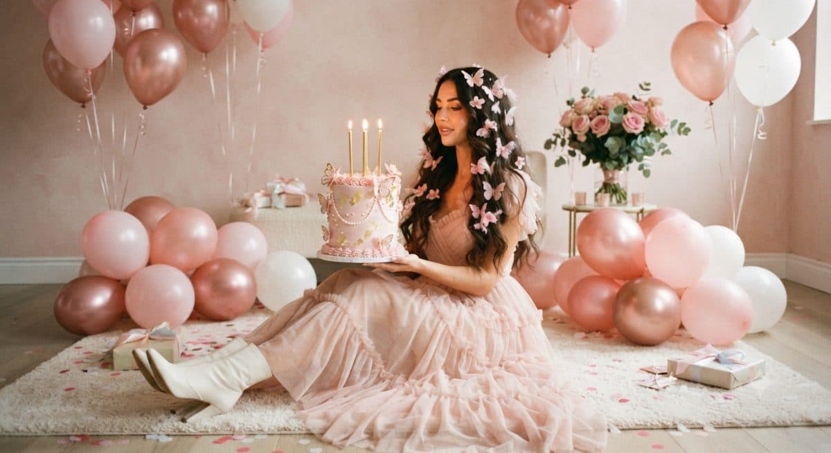 Pink Birthday Portrait Copy Paste Prompt for AI Photos created with Gemini