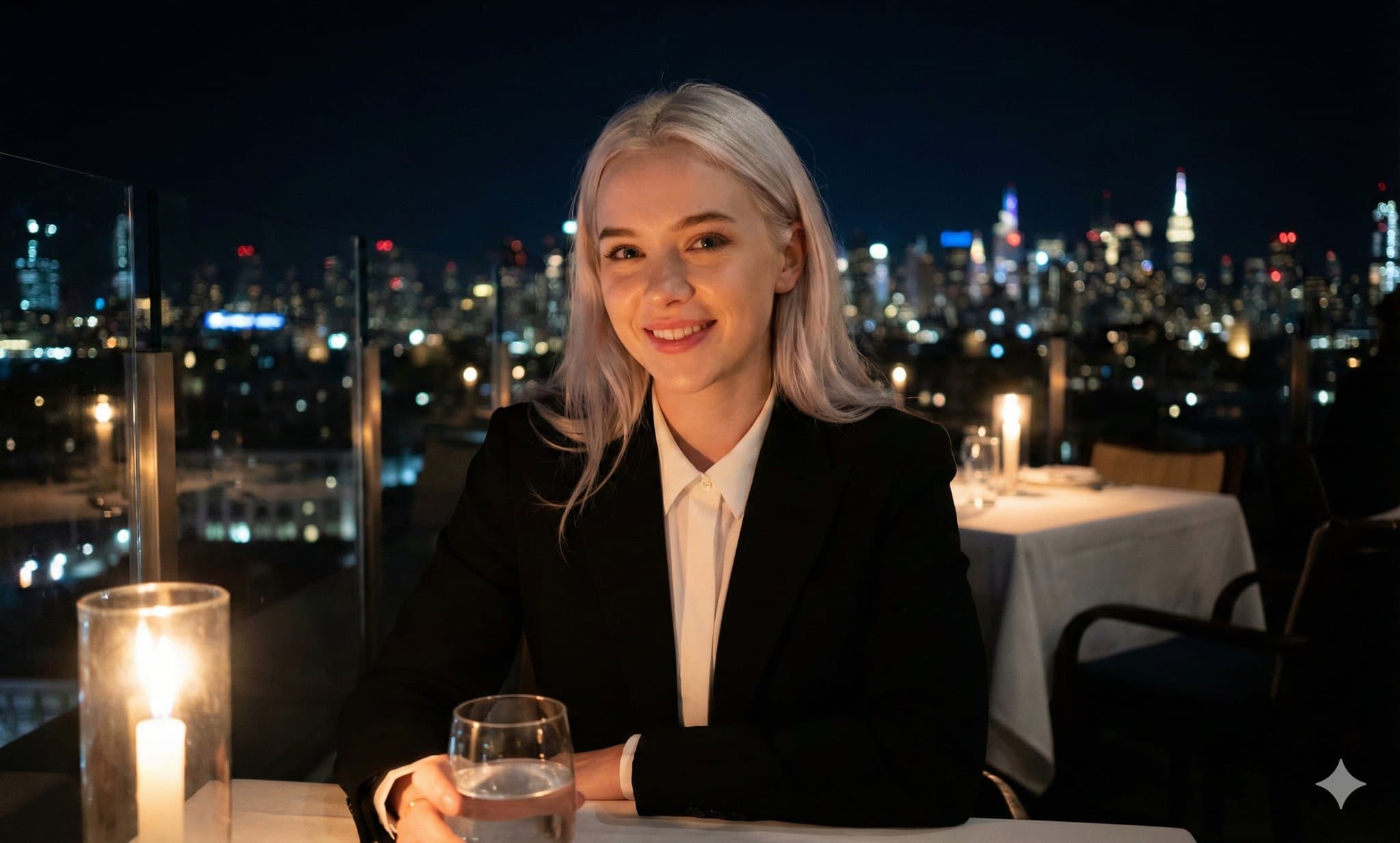 A classy night photo shows  created with Gemini